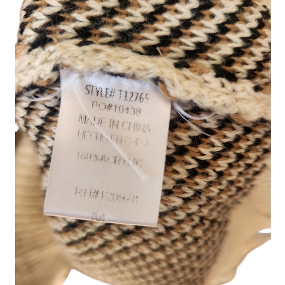 Entro Leopard Print Pullover Knit Sweater Destroyed Trim Medium Cozy - Picture 6 of 8